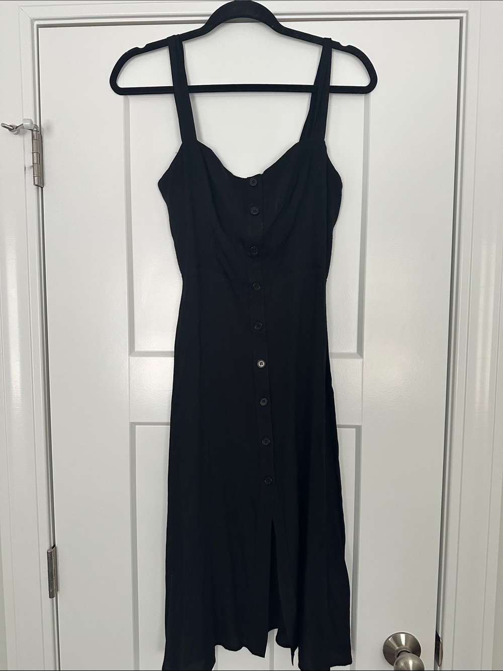 Reformation Black Button-Front Midi Dress size 2